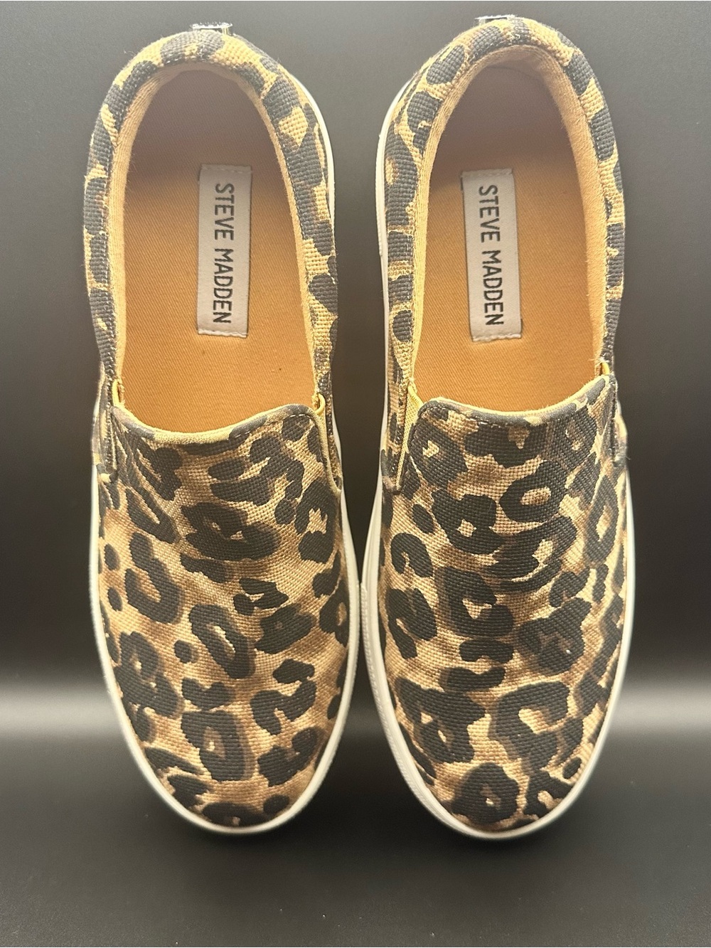 Steve Madden Leopard Print Slip-On Sneakers - Tan/Black